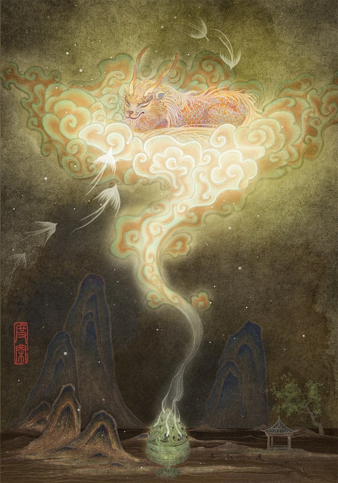 狻猊-花瓣网