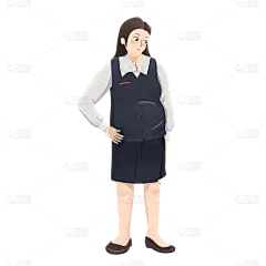 手绘肌理-职场孕妈-乘务员