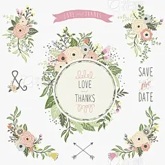 Floral Bouquet Frame Elements