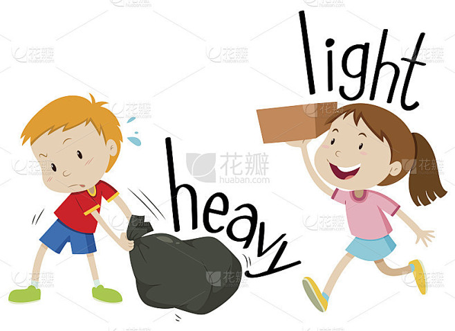 形容词heavy和light的反义词