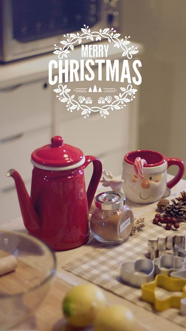 创意圣诞节装饰茶具桌面壁纸