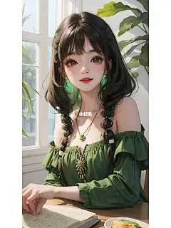 抹茶绿裙子‖女孩头像‖壁纸