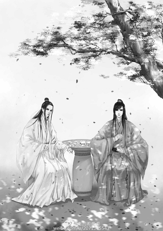 耽美手绘插画