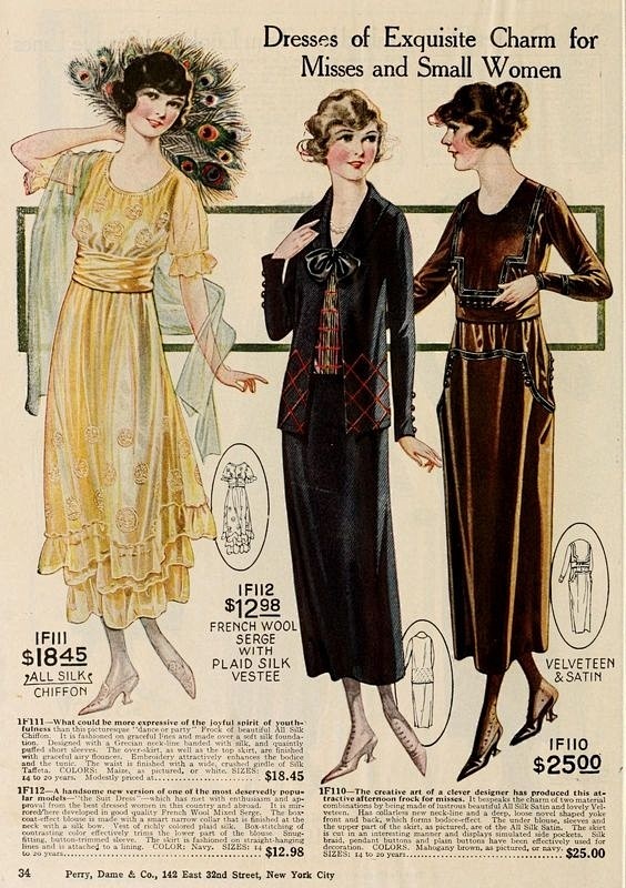 1919年秋冬美国纽约女性服装设计插图 ...