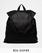 ASOS Leather Backpack With Pointed Flap