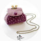 包邮 原创设计纯手工和风粉紫樱花翻盖珍珠搭扣口金包钥匙扣包包-淘宝网