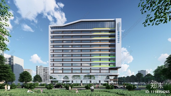 现代医院建筑SU模型下载【ID:1114...