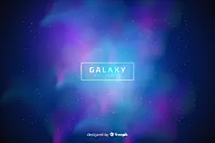 矢量星空星云流星插画背景
