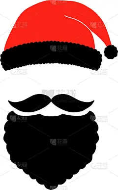 孤立的剪影假圣诞老人。圣诞快乐。新年快乐。很酷的圣诞老人。戴面具的圣诞老人。圣诞老人戴眼镜