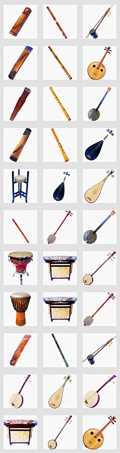 独立png/中国古典乐器二胡笛子腰鼓胡琴