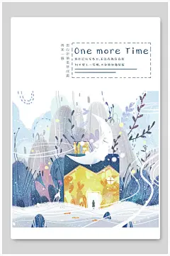 时尚月光高端小清新童话风景插画