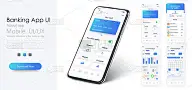网上银行手机应用UI, UX, GUI设置钱包，购物，我的账户，资金转账，账单支付，产品详情。移动银