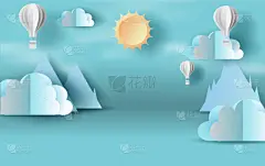 云景,天空,景象,太阳,蓝色,折纸工艺,环境,云,天气