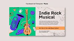 卡通音乐节摇滚乐队演唱会表演宣传推广插画海报卡片psd设计素材-淘宝网
