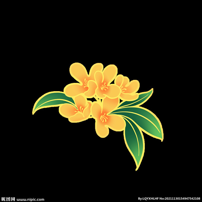 手绘桂花png免抠素材图片 