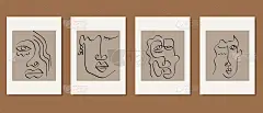 一套创造性极简主义手绘插图