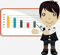 走势图表与商务人物高清素材 人物插画 卡通人物 商务人物 图表 矢量人物 走势图表 免抠png 设计图片 免费下载