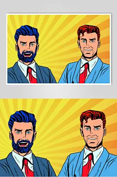 男士手绘波普风格人物插画矢量素材-众图网