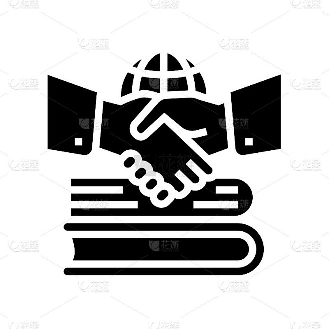 外交历史符号图标矢量插图