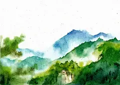 旅行中的风景插画图片下载