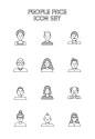 卡通黑白线稿卡通人物头像简约icon图标标识矢量设计素材AI345-淘宝网