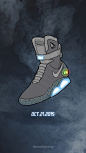 #sneaker&art# #iphone壁纸# Nike Air Mag——无数sneaker都渴望能拥有一双的神鞋，希望有生之年能真的穿上这么高科技的鞋子哈~