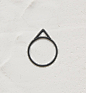 代购 法国设计师Fernanda - AgJc 纯银氧化黑简约三角戒指环 尖 原创 新款 2013 正品 法国巴黎