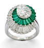  A Diamond and Emerald Ring, Cartier, circa 1980
