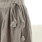 2013夏装新款女装圆领套头短袖中腰纯色文艺范棉麻连衣裙长裙 子陌 原创 设计