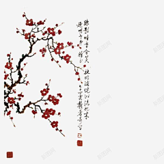 木木姑采集到红色水墨素材