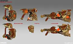 【画师  Johnson Truong 帅气十足的武器设计】呆萌的小怪兽OCG插画控
