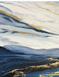 手绘抽象油画 客厅沙发装饰画 现代简约美式金漆横版挂画金色云海-tmall.com天猫