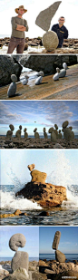 【让石头跳舞】初看Adrian Gray的“巨石平衡”（stonebalancing art）总感觉其中可能蕴藏着某种神秘的超自然力量，很多人曾怀疑这些作品的真实性但是它们确实都是诚实的艺术品，没有固定装置、没有超强力胶水更加没有什么神奇的秘密武器，全凭艺术家强大的耐心和无比的专注。
如果你足够耐心和专注，就一定可以迸发出让人难以相信的力量。