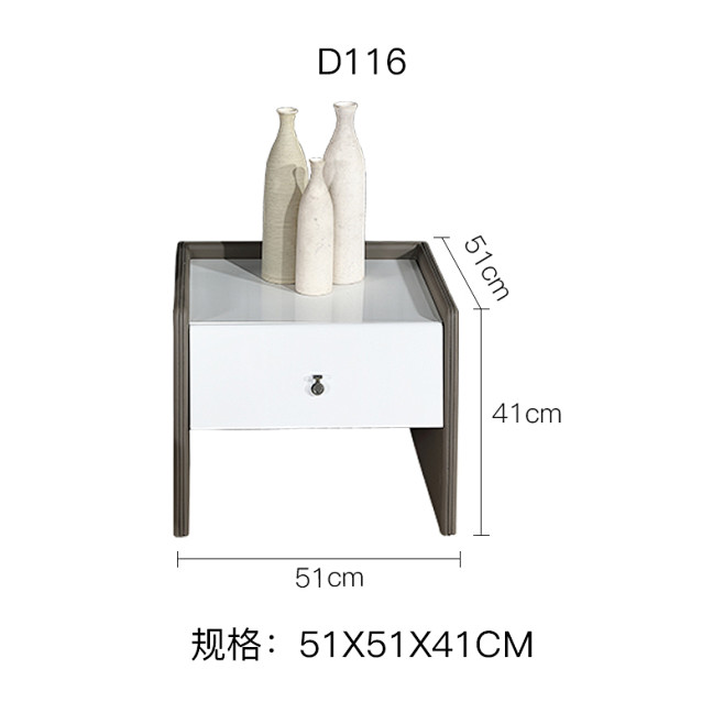 北欧简约烤漆床头柜意式轻奢真皮床头柜极简...