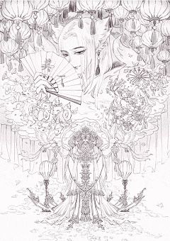 唯美古风《半面妆》插画，有些容颜望一眼就终身思念_手机搜狐网