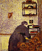 纳比派大师维亚尔作品欣赏_《屋内的老妇人》1893