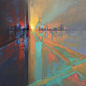 “城市之光”
英国画家 Jason Anderson 美妙的调色刀厚涂油画（jasonandersonartist.co.uk） ​​​​