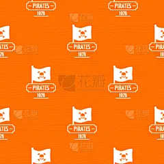 式样,海盗船旗,橙色,海盗,船长,几何形状,可爱的,危险,重复,冒险