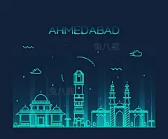 s0381-矢量插画时尚高端世界著名城市标志性建筑大集合AI设计素材-淘宝网