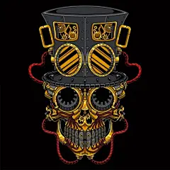 机械蒸汽朋克骷髅插画矢量图设计素材