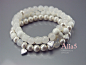 Alia5珍珠天然石多层手链（白色系）～母贝玛瑙桃心 原创情人礼物