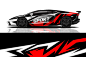 Sport car decal wrap design