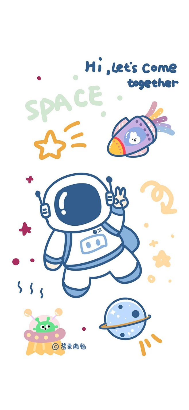 宇航员Q版壁纸 炫酷图片