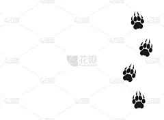 黑色老虎痕迹剪影在白色水平背景。向量平面海报或标语牌。