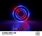 来源@D2B创意  3D超高清霓虹灯虚拟现实抽象迷幻闪烁俱乐部舞台发布晚会背景素材