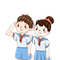摄图网_402173068_敬礼的男孩女孩