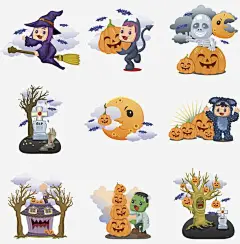 万圣节卡通人物形象png免抠素材_新图网 https://ixintu.com 墓地 小孩子 南瓜头 万圣节主题 万圣节活动 万圣节派对 鬼怪