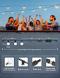 XMCOSY+ Patio Lights, Smart Outdoor String Lights 50Ft, G40 Globe Patio Lights with 25 Dimmable LED Bulbs, APP Control, Work with Alexa, Connectable Waterproof LED Outdoor Lights for Patio Porch - Amazon.com