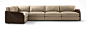 Corner sofa / contemporary / leather / fabric FABULA by Umberto Asnago GIORGETTI