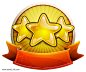 三枚金色五角星游戏奖励图标ico